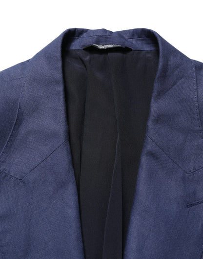 Veste de costume Dolce & Gabbana bleue à simple boutonnage, 2 boutons
