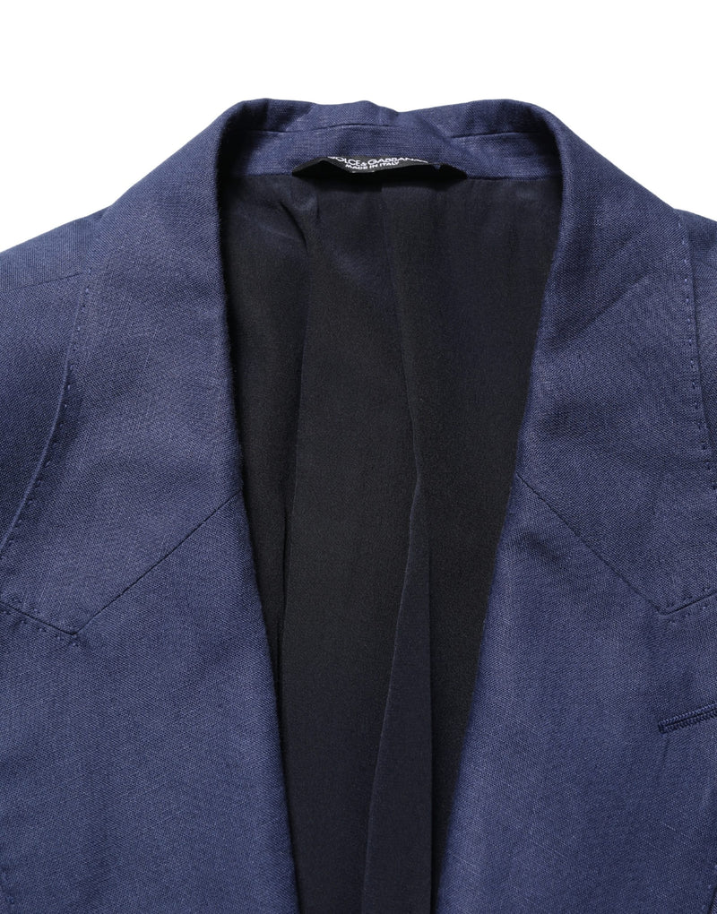 Veste de costume Dolce & Gabbana bleue à simple boutonnage, 2 boutons