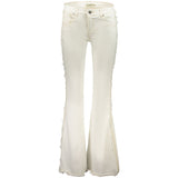 Desigual Fairon Flared Jeans Femme en Coton Blanc
