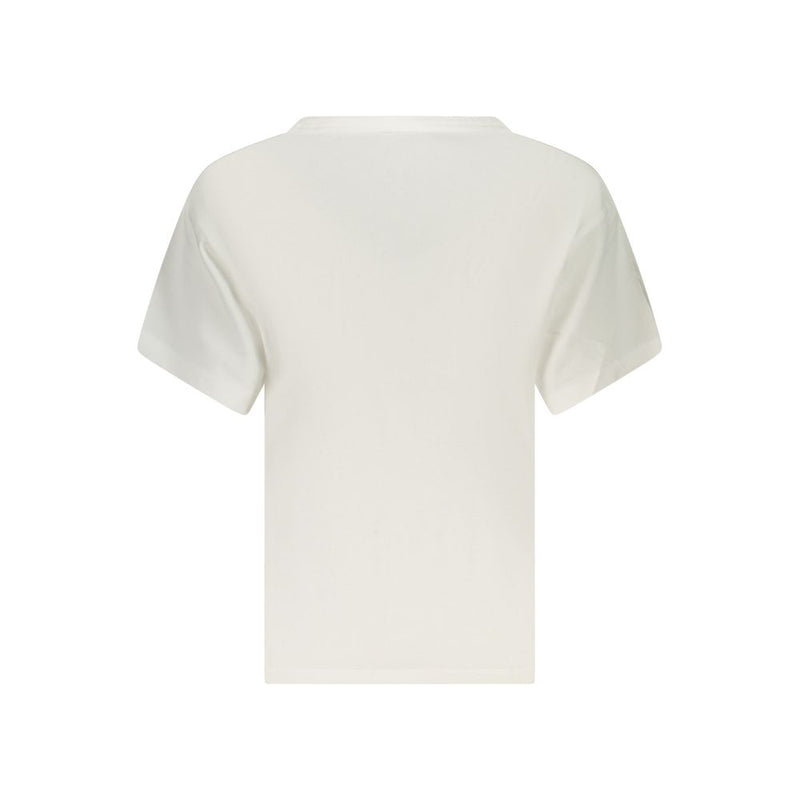 Pepe Jeans White Cotton Women T-Shirt with Rhinestone Detail