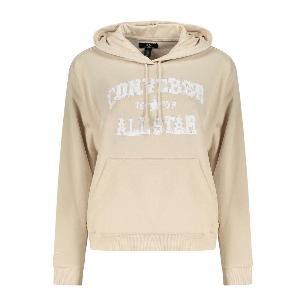 Converse Beige Cotton Women's Hoodie - Stylish Comfort