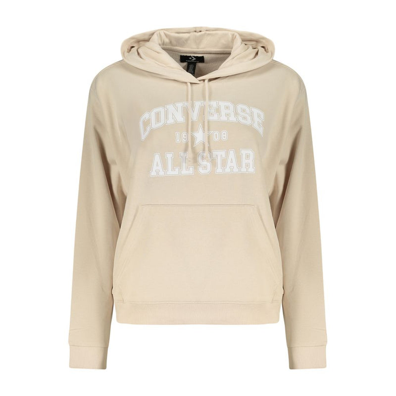 Converse Beige Cotton Women's Hoodie - Stylish Comfort