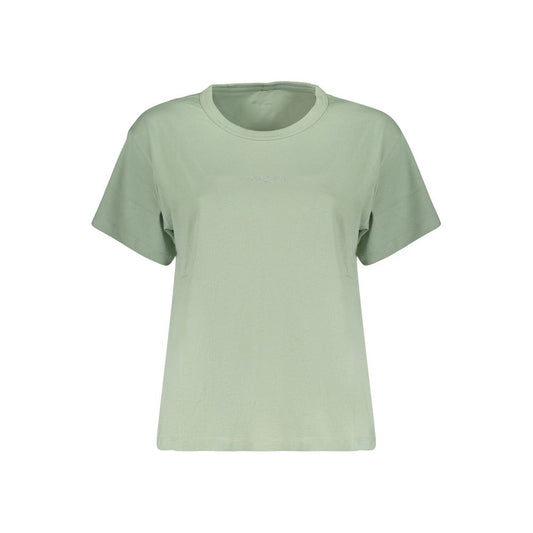 Pepe Jeans Green Cotton Women's T-Shirt with Rhinestone Detail