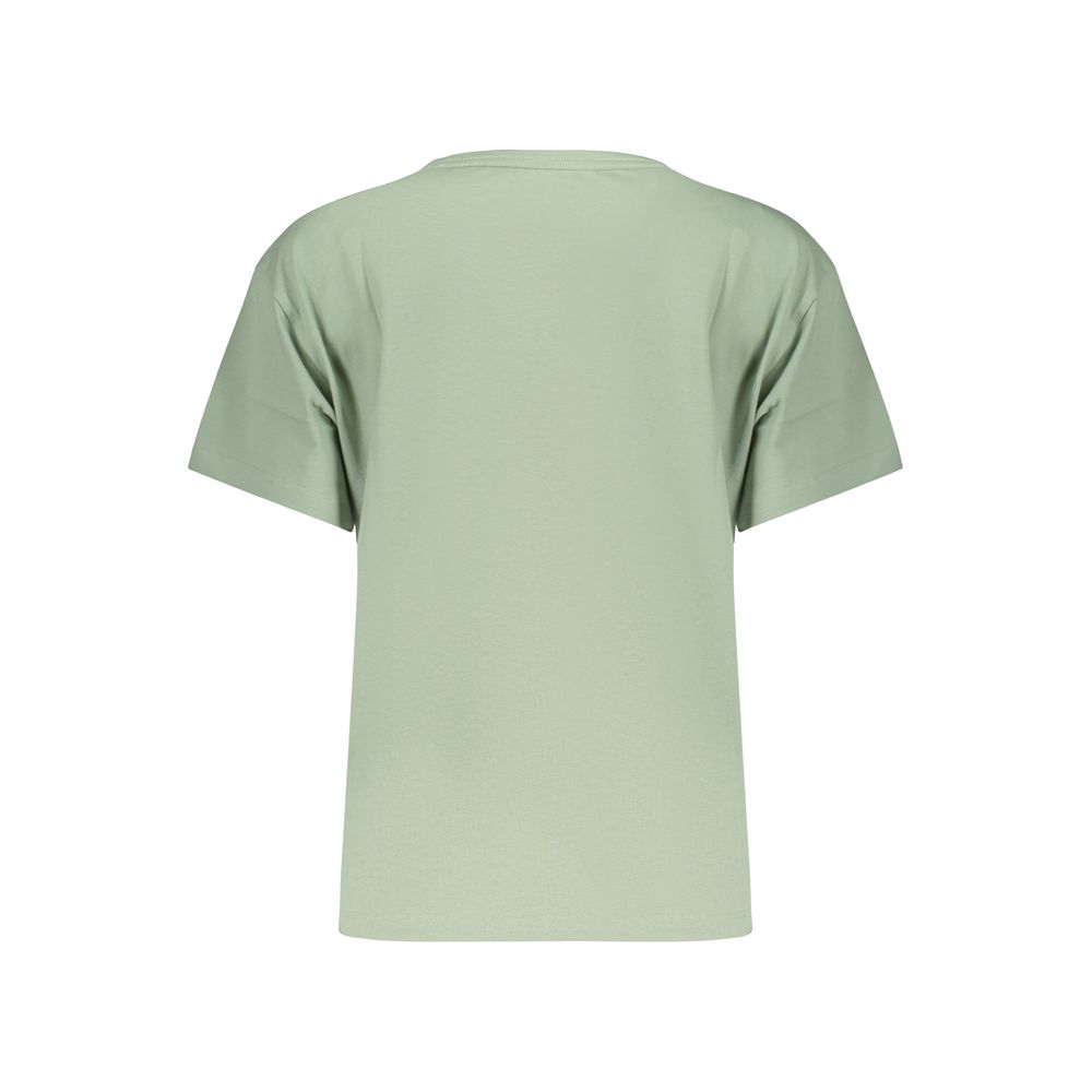 Pepe Jeans Green Cotton Women's T-Shirt with Rhinestone Detail