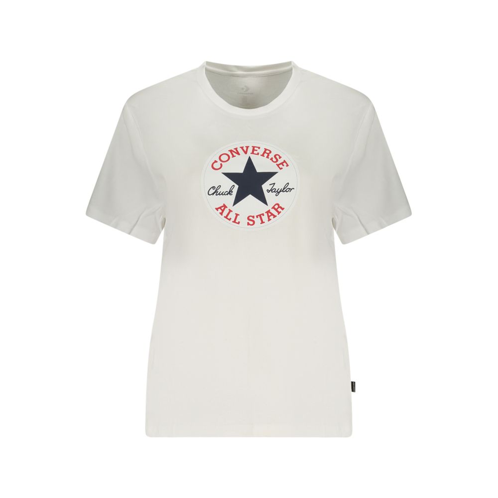 Converse White Cotton Women's T-Shirt