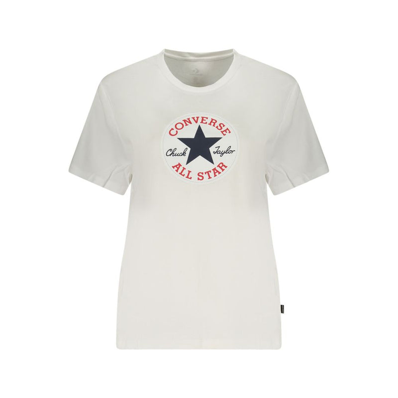 Converse White Cotton Women's T-Shirt