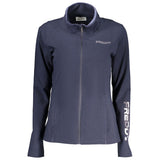 Freddy Blue Cotton Women's Sweatshirt with Zip and Pockets