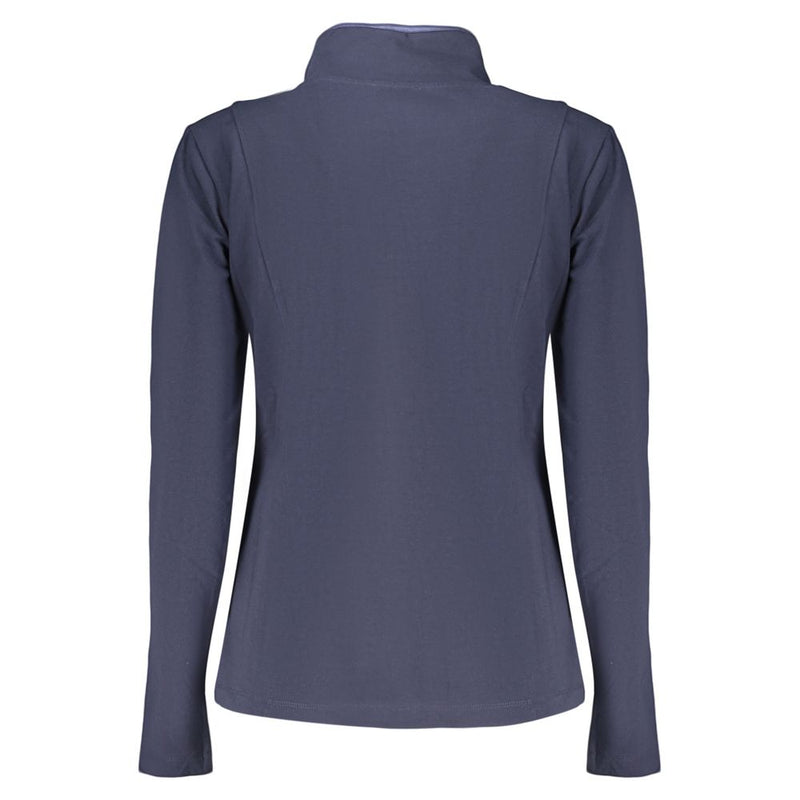 Freddy Blue Cotton Women's Sweatshirt with Zip and Pockets