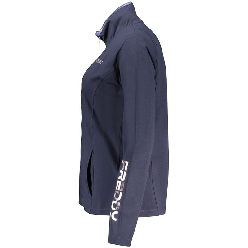 Freddy Blue Cotton Women's Sweatshirt with Zip and Pockets