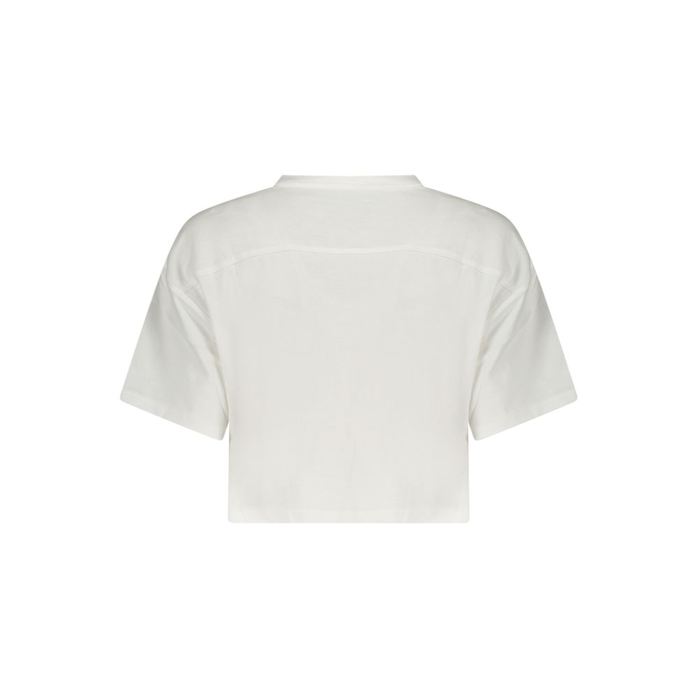 Converse White Cotton Sportswear T-Shirt for Women