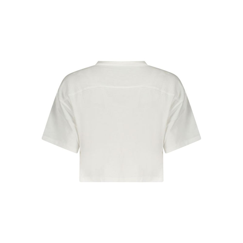 Converse White Cotton Sportswear T-Shirt for Women