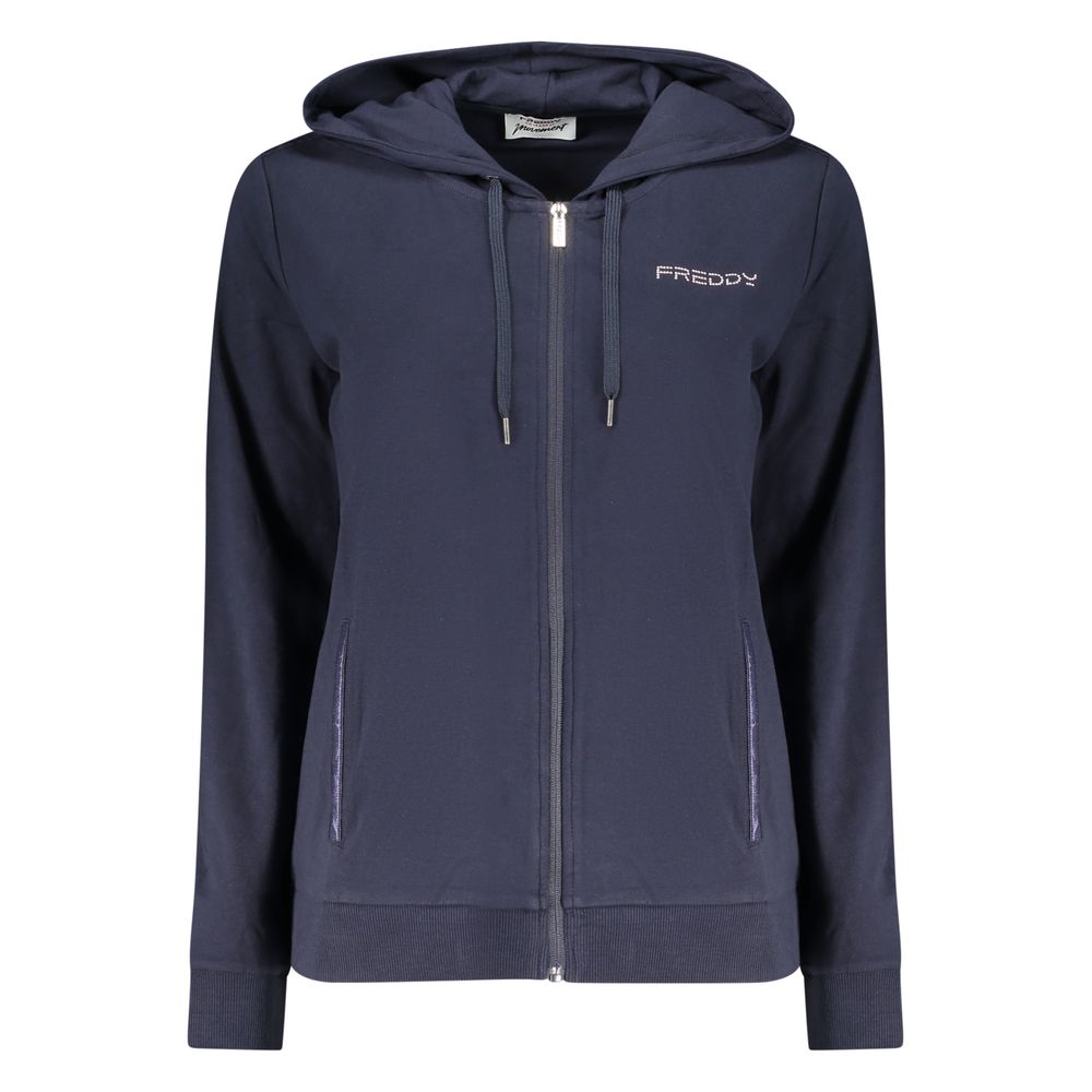 Freddy Blue Cotton Women's Hoodie - Stylish & Comfortable