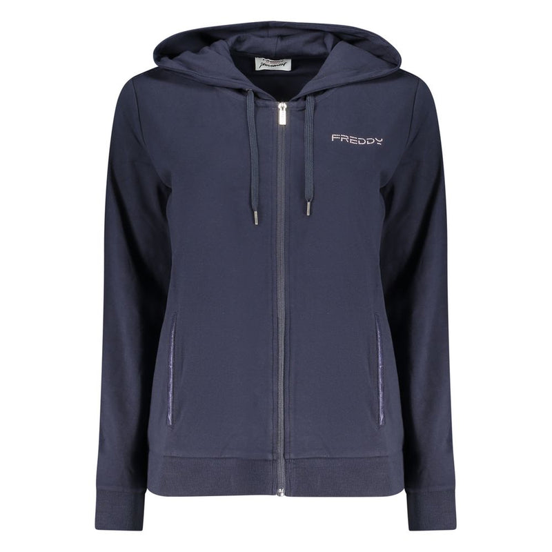 Freddy Blue Cotton Women's Hoodie - Stylish & Comfortable