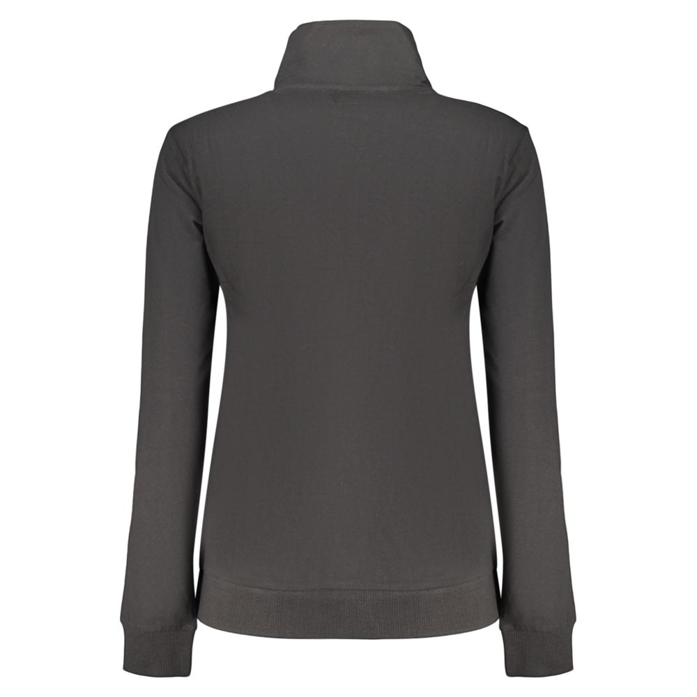 Freddy Black Cotton Women's Sweatshirt with Zip and Pockets