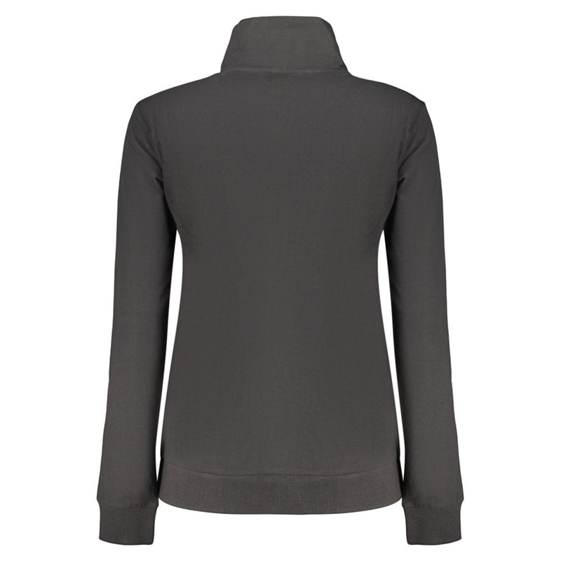 Freddy Black Cotton Women's Sweatshirt with Zip and Pockets