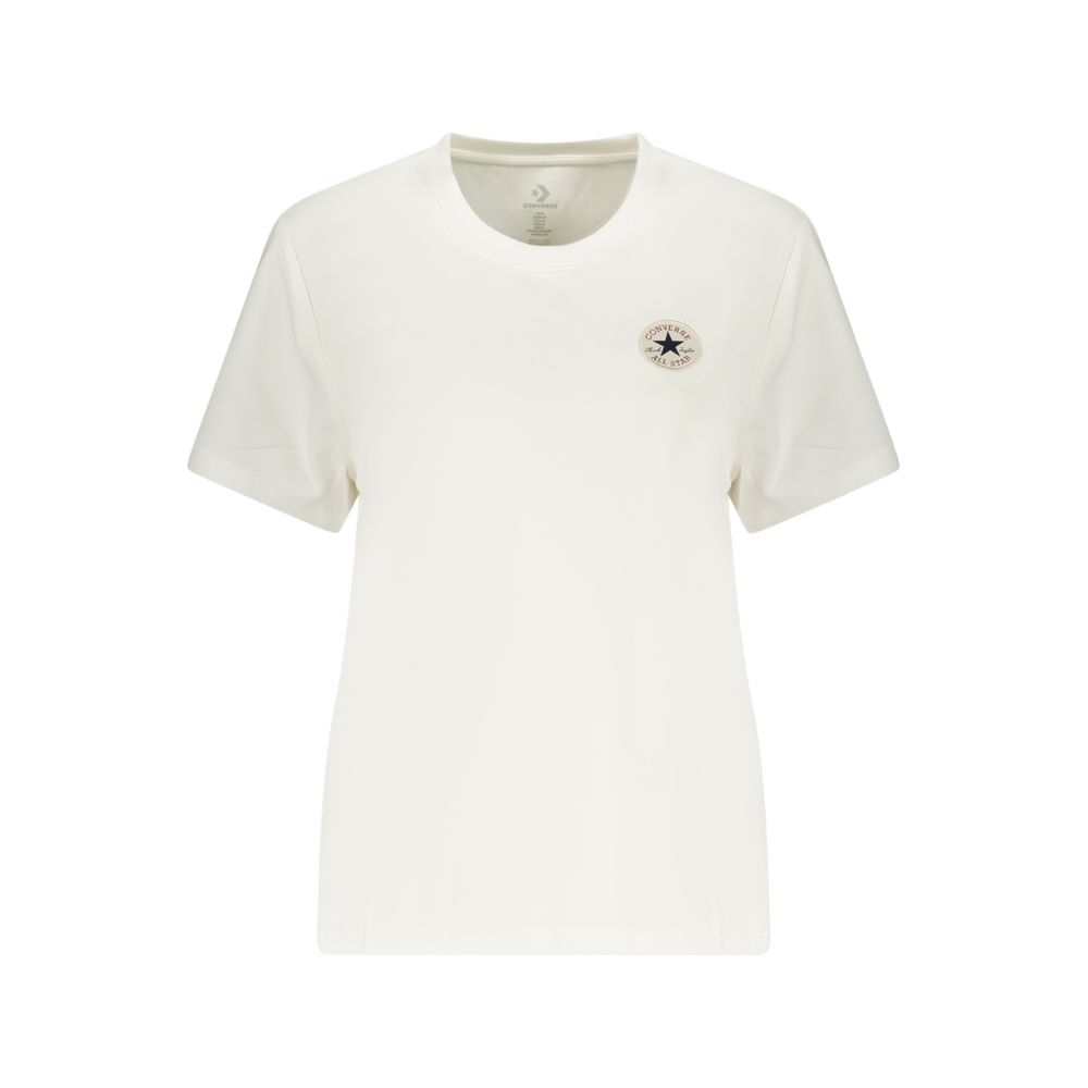 Converse White Cotton Sportswear T-Shirt for Women