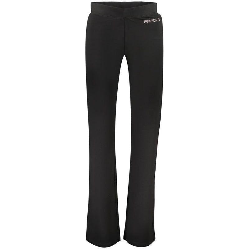 Freddy Black Cotton Athletic Pants - Wide Leg & Comfortable Fit