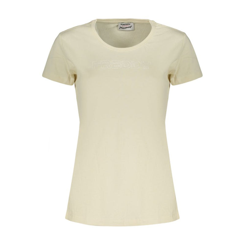 Freddy Beige Cotton Women's T-Shirt - Stylish Comfort