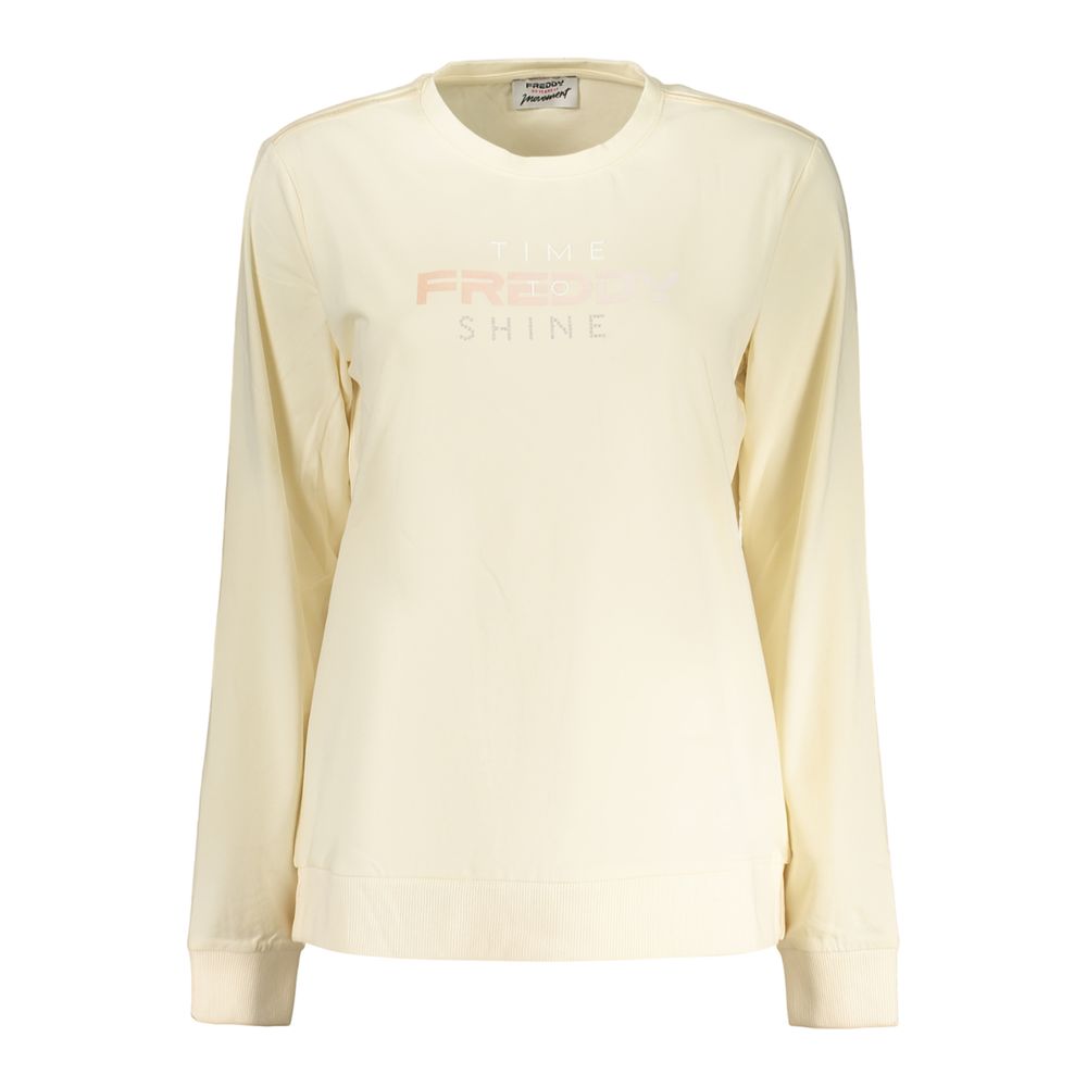 Freddy Beige Cotton Long Sleeve T-Shirt for Women