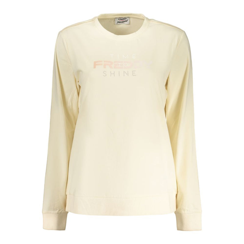 Freddy Beige Cotton Long Sleeve T-Shirt for Women