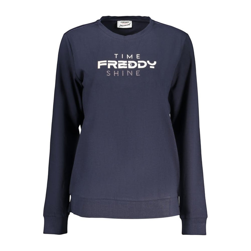 Freddy Blue Cotton Women's Long-Sleeved T-Shirt