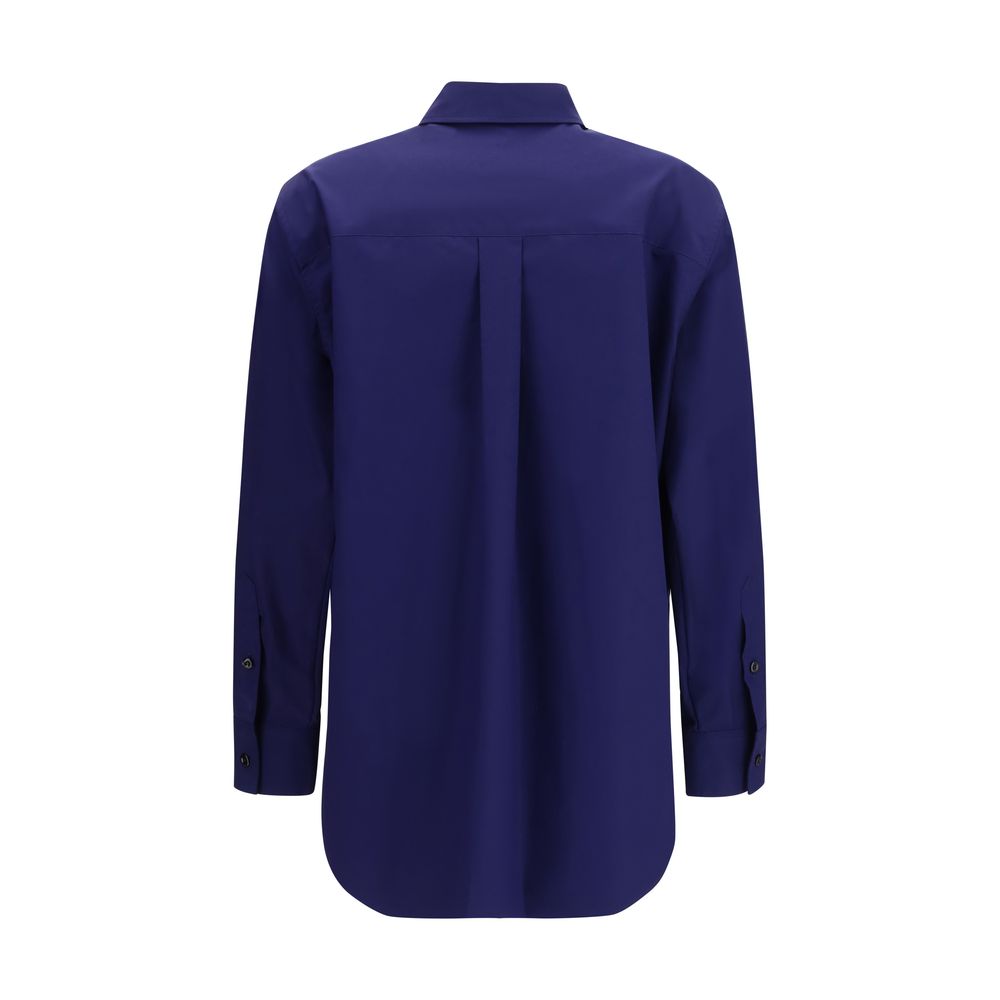 Fendi Blue Cotton Ajour Motif Shirt for Women
