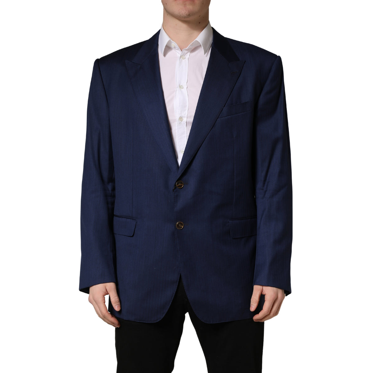 Veste de costume Dolce & Gabbana bleue à simple boutonnage, 2 boutons