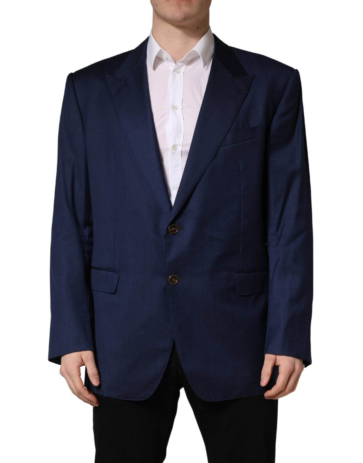 Veste de costume Dolce & Gabbana bleue à simple boutonnage, 2 boutons