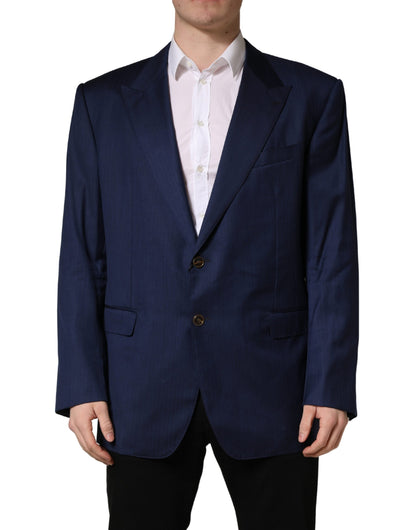 Dolce & Gabbana Blauw Enkelrijig 2-Knoops Colbertrok