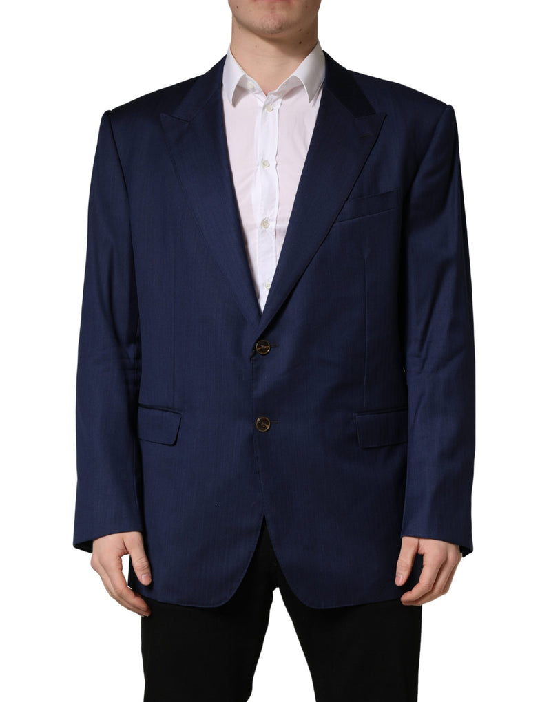 Veste de costume Dolce & Gabbana bleue à simple boutonnage, 2 boutons
