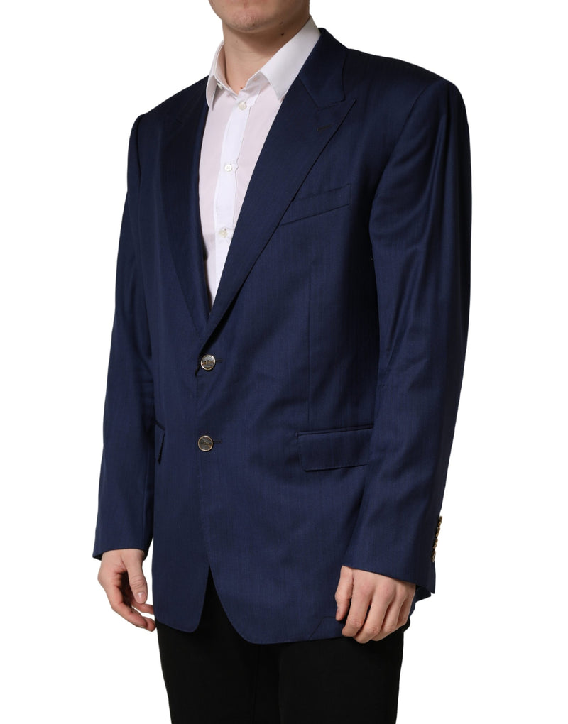 Veste de costume Dolce & Gabbana bleue à simple boutonnage, 2 boutons