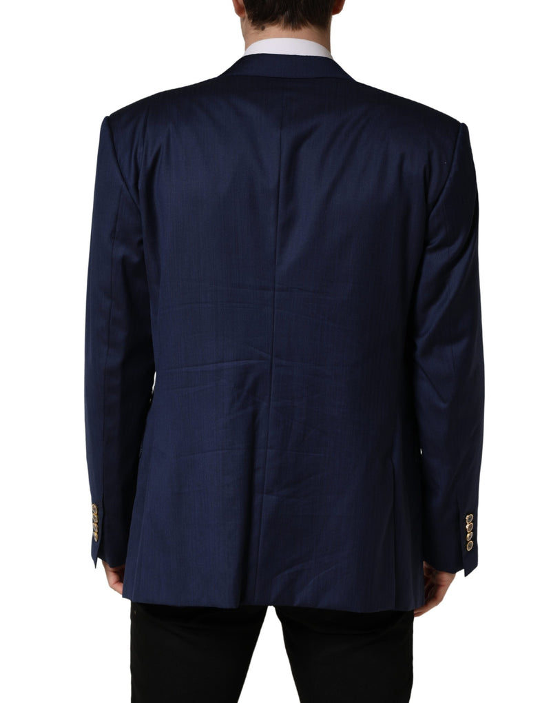 Veste de costume Dolce & Gabbana bleue à simple boutonnage, 2 boutons