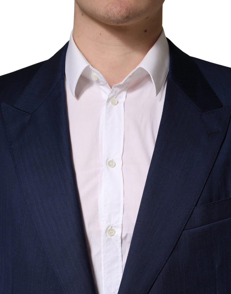 Veste de costume Dolce & Gabbana bleue à simple boutonnage, 2 boutons