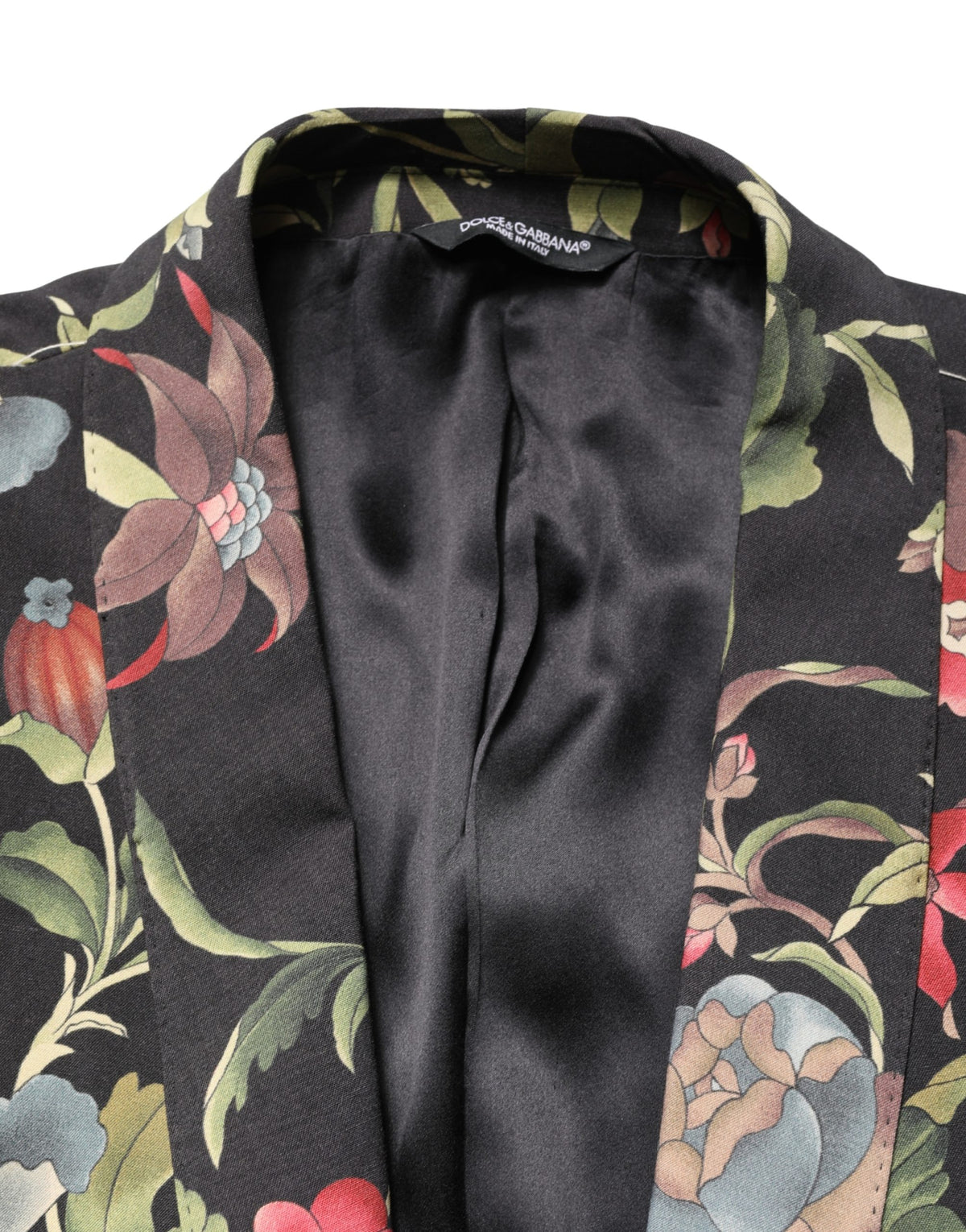 Veste de costume homme Dolce & Gabbana multicolore à motif floral léopard à 1 bouton