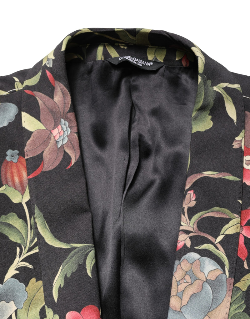 Dolce & Gabbana Multicolor Floral Leopard 1 Button Men Suit Jacket