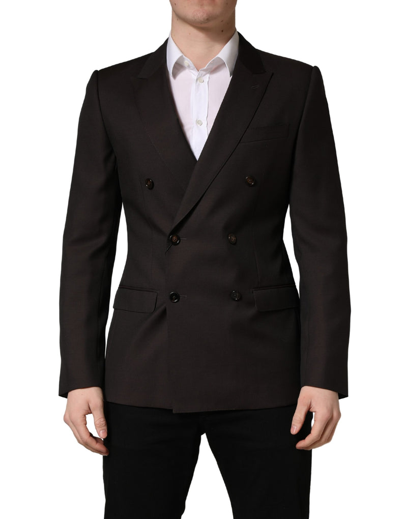 Veste de costume croisée en laine violet foncé Dolce & Gabbana