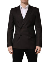 Veste de costume croisée en laine violet foncé Dolce & Gabbana