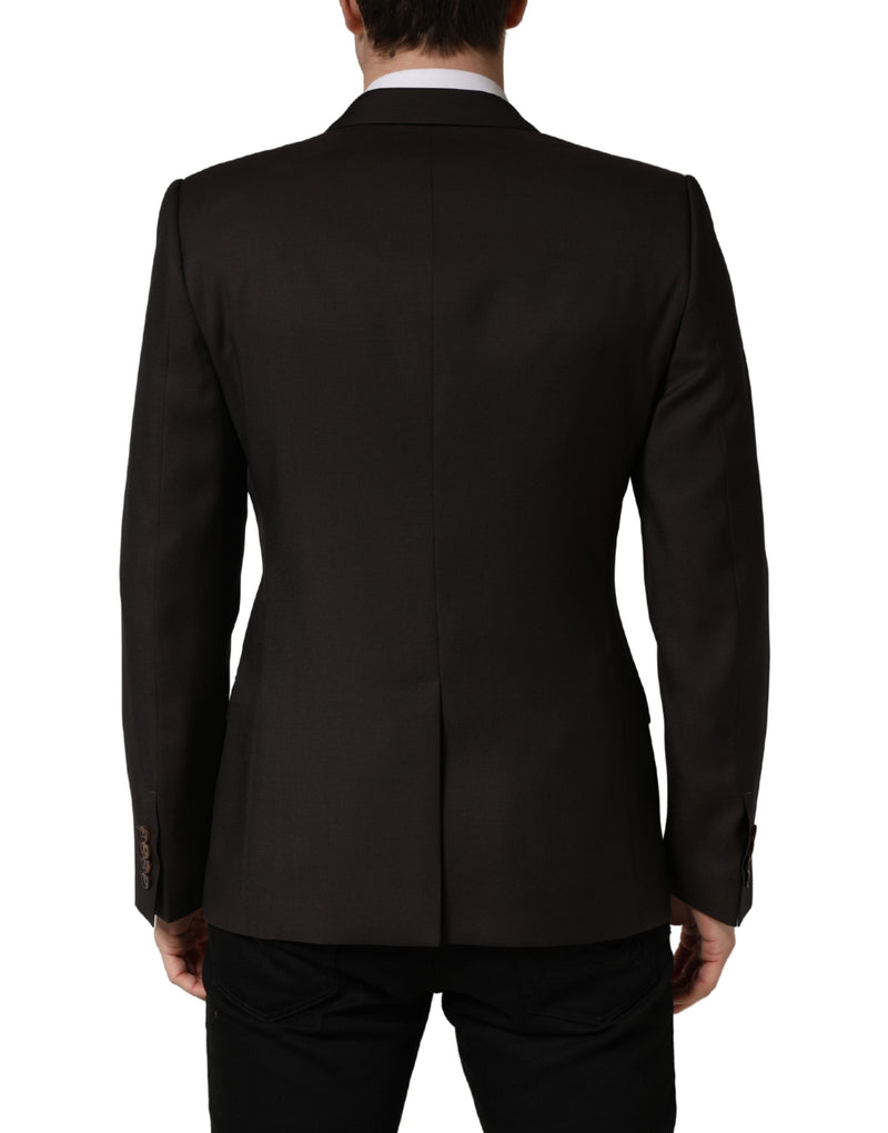 Veste de costume croisée en laine violet foncé Dolce & Gabbana