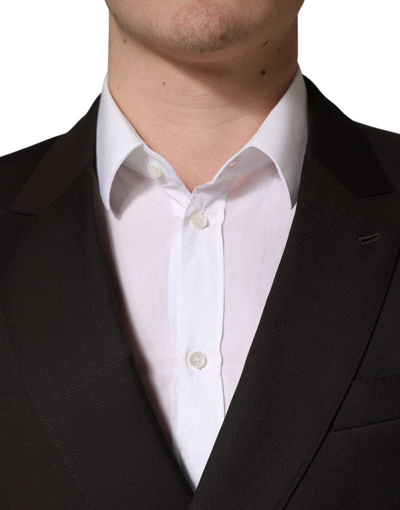 Veste de costume croisée en laine violet foncé Dolce & Gabbana