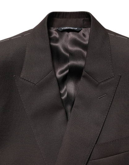 Veste de costume croisée en laine violet foncé Dolce & Gabbana