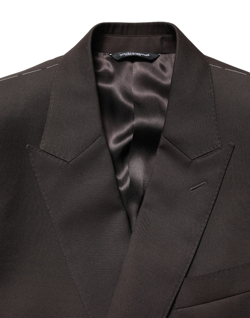 Veste de costume croisée en laine violet foncé Dolce & Gabbana