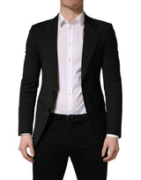 Veste de costume homme Dolce & Gabbana noire en polyester à 2 boutons