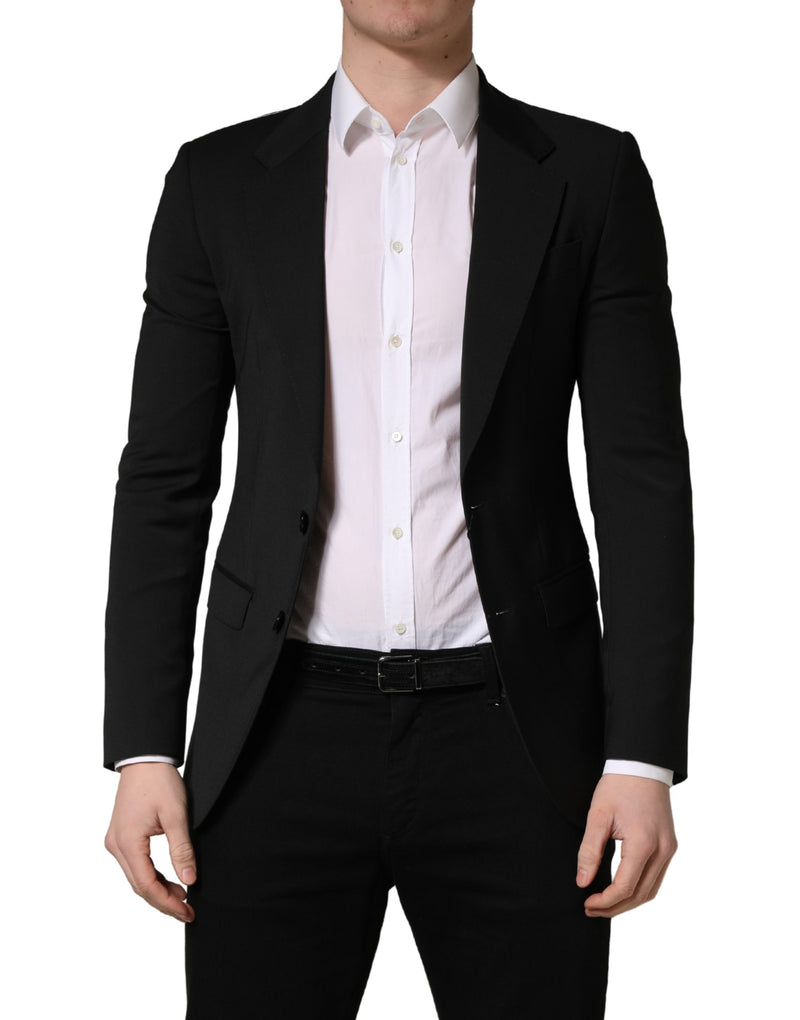 Veste de costume homme Dolce & Gabbana noire en polyester à 2 boutons