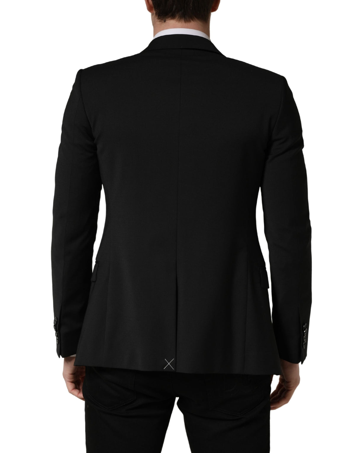Veste de costume homme Dolce & Gabbana noire en polyester à 2 boutons