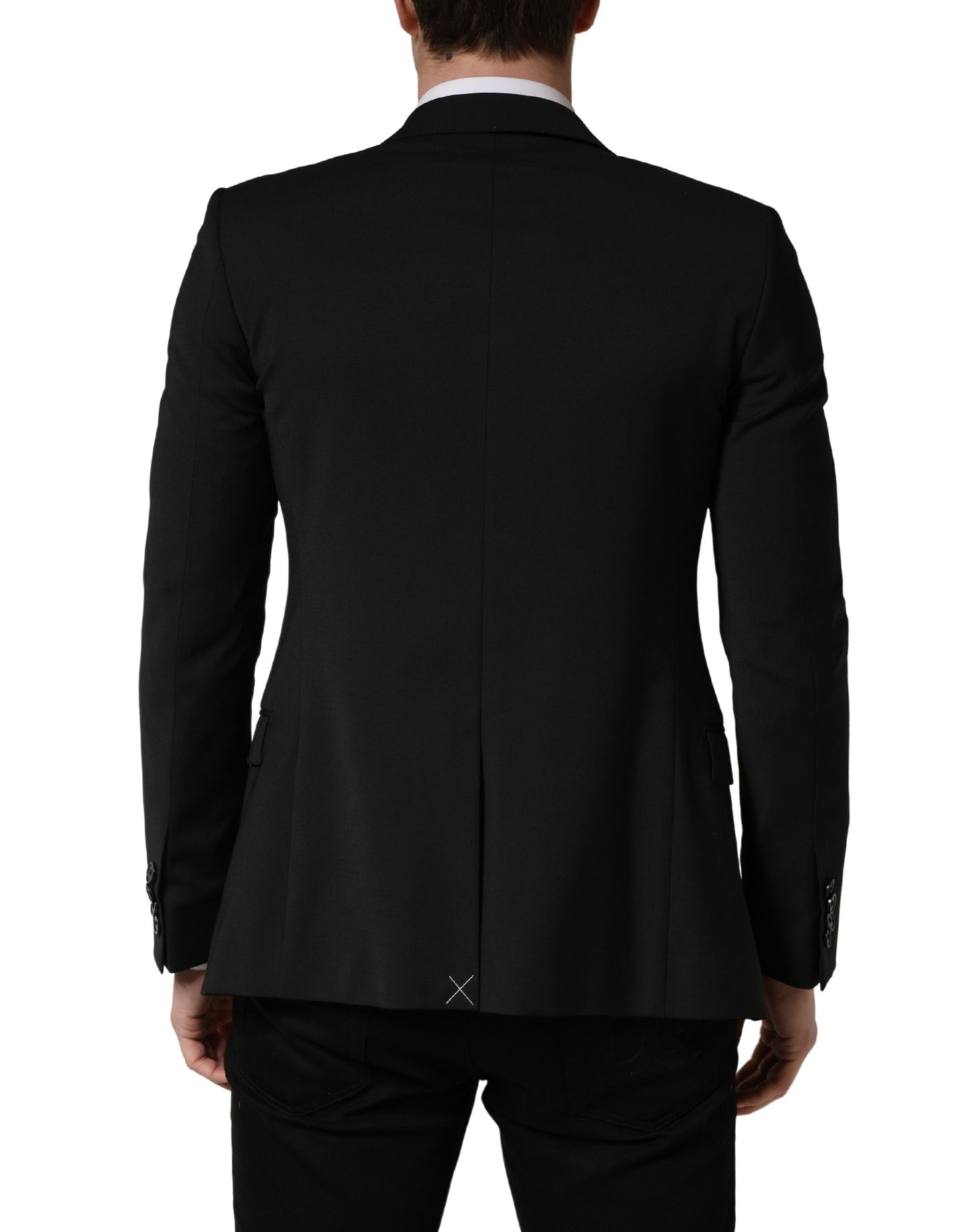 Veste de costume homme Dolce & Gabbana noire en polyester à 2 boutons