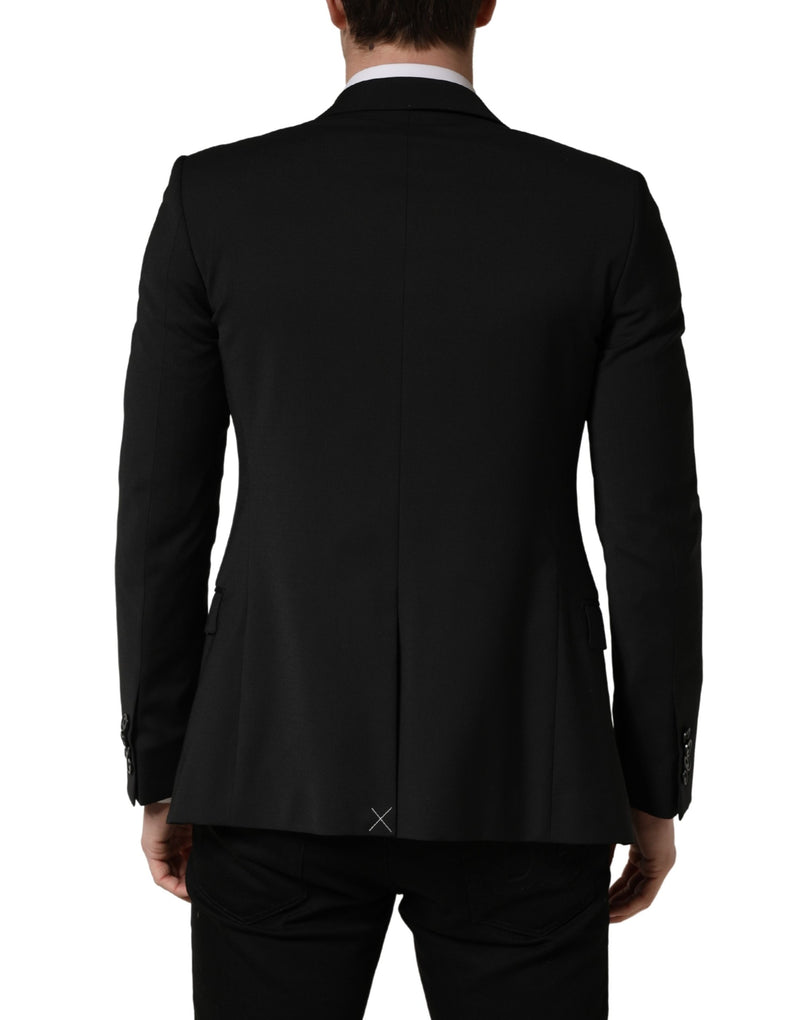 Veste de costume homme Dolce & Gabbana noire en polyester à 2 boutons