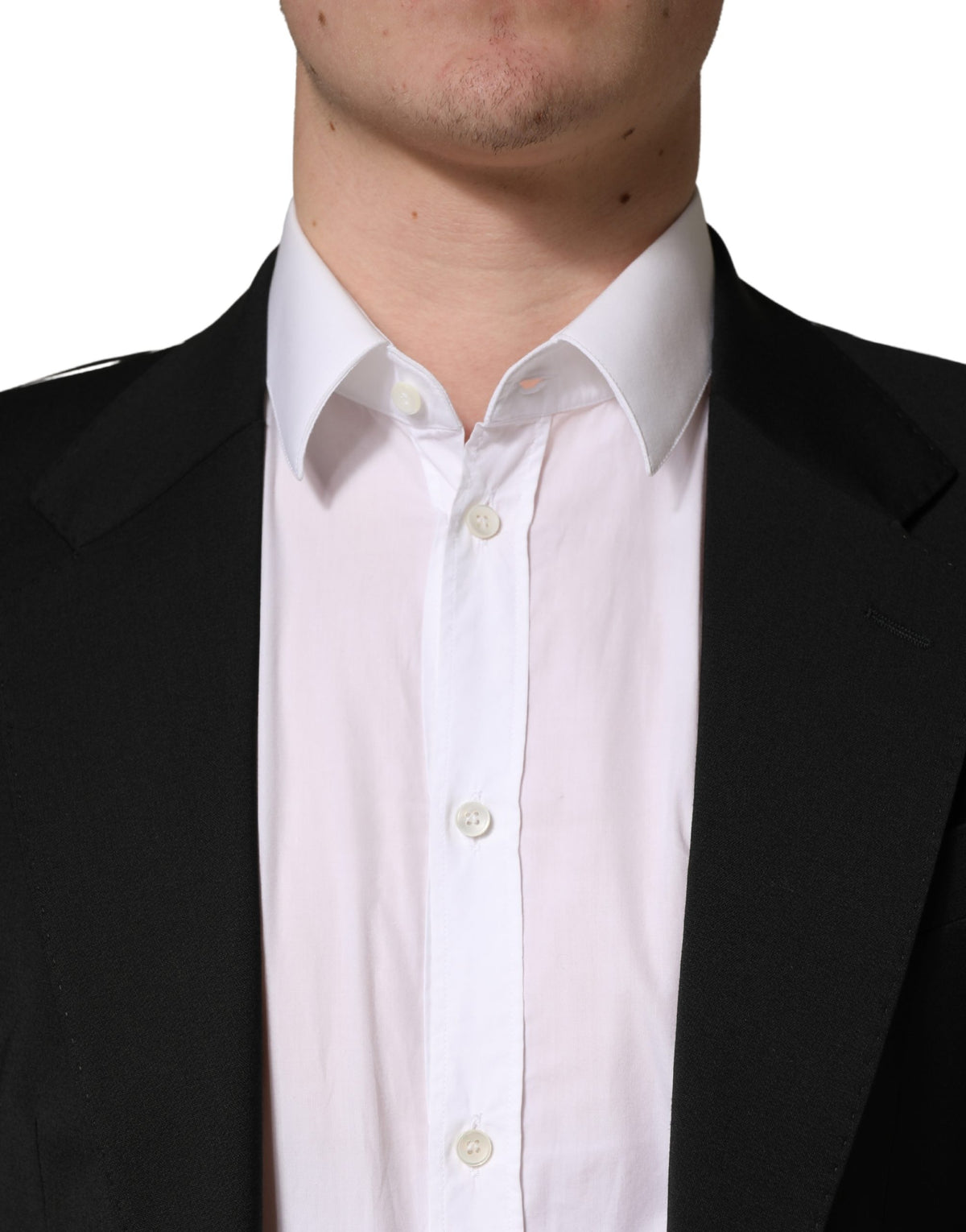 Veste de costume homme Dolce & Gabbana noire en polyester à 2 boutons