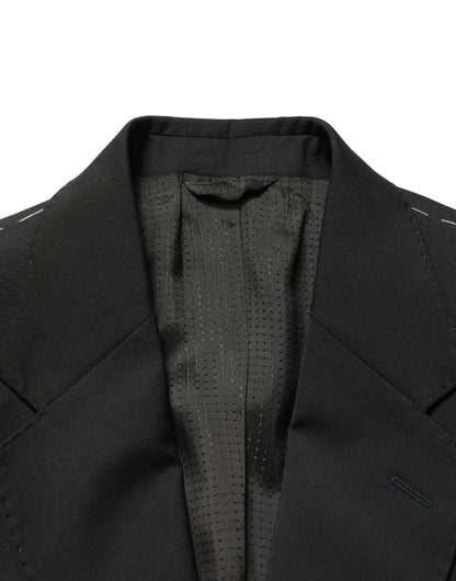 Veste de costume homme Dolce & Gabbana noire en polyester à 2 boutons