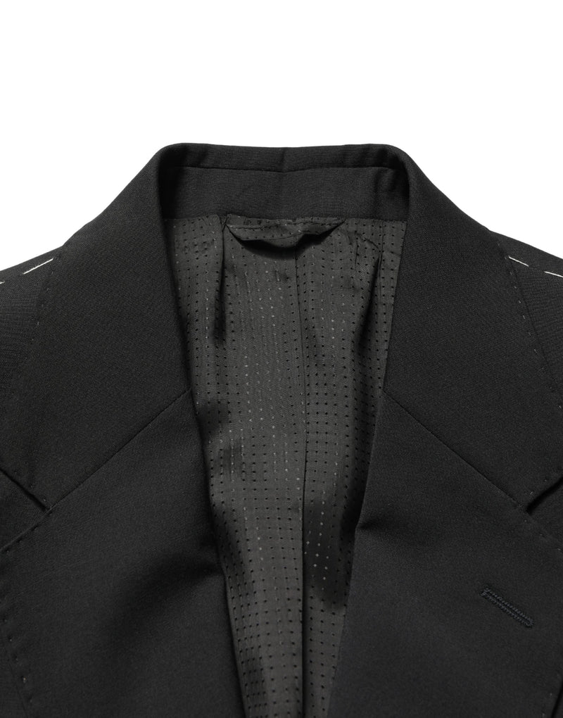 Veste de costume homme Dolce & Gabbana noire en polyester à 2 boutons