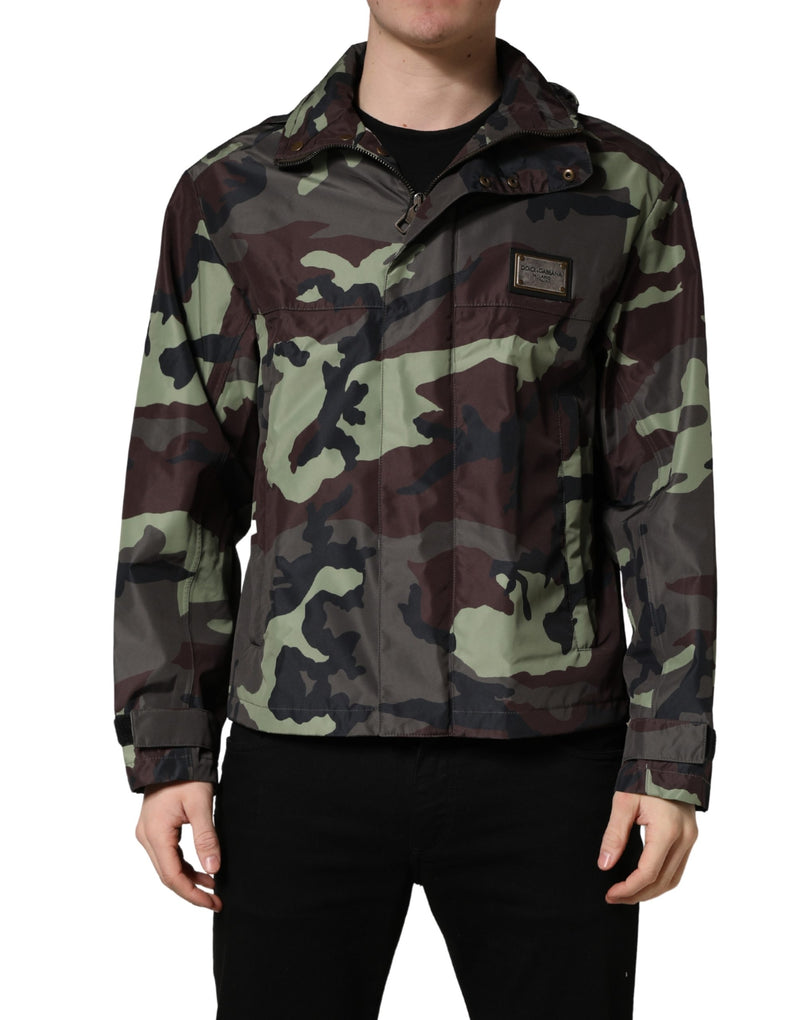 Blouson bombardier à capuche camouflage multicolore Dolce & Gabbana